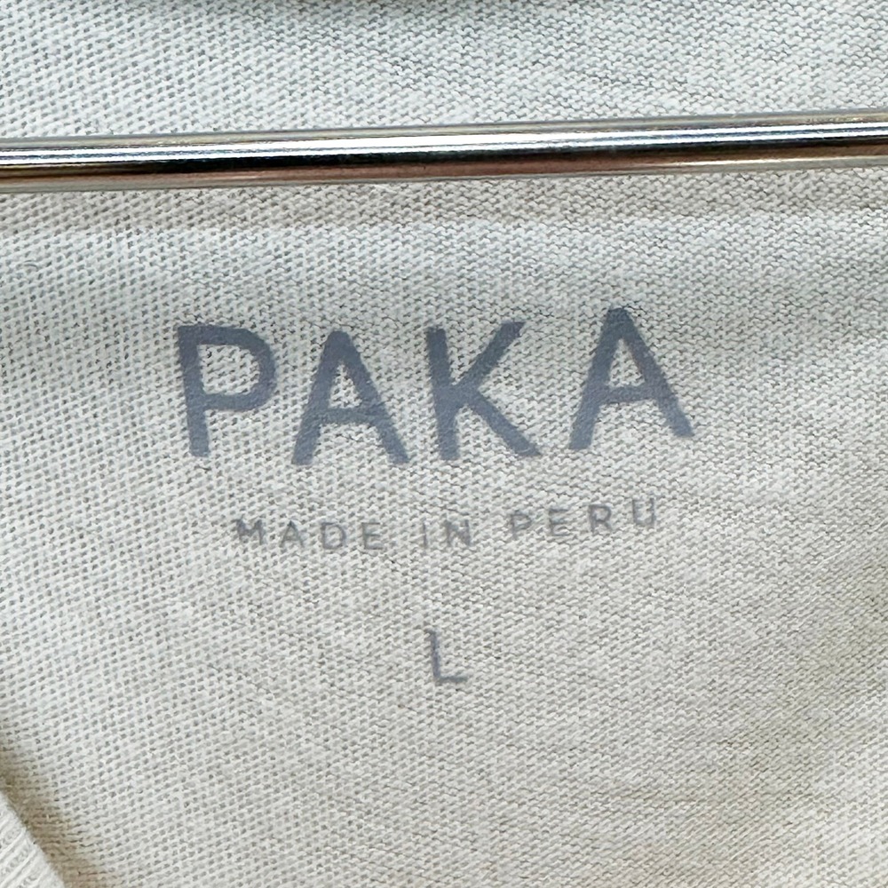 PAKA Organic Pima Cotton & Alpaca Crew Neck Tee • Large • bone beige - Picture 5 of 8